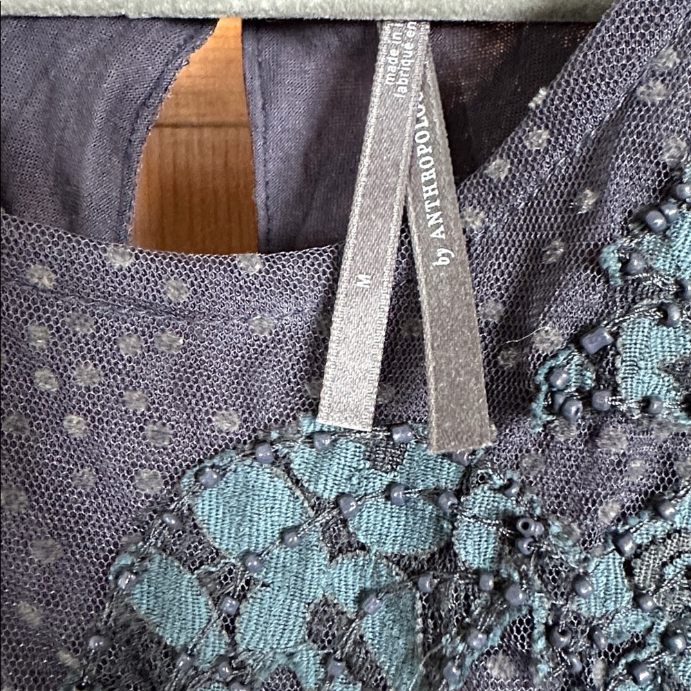 Anthropologie Beaded Tulle Tunic - Picture 5 of 7